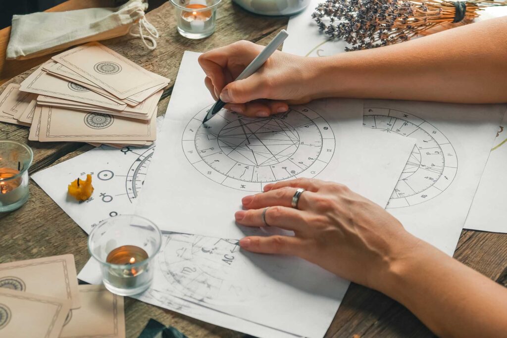 Astrologer Calculates Natal Chart
