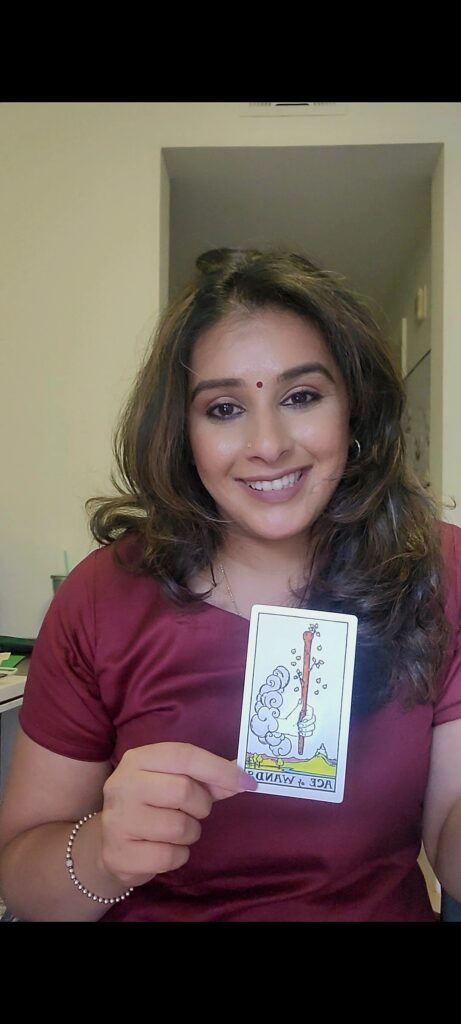 Krishma with Tarot Card